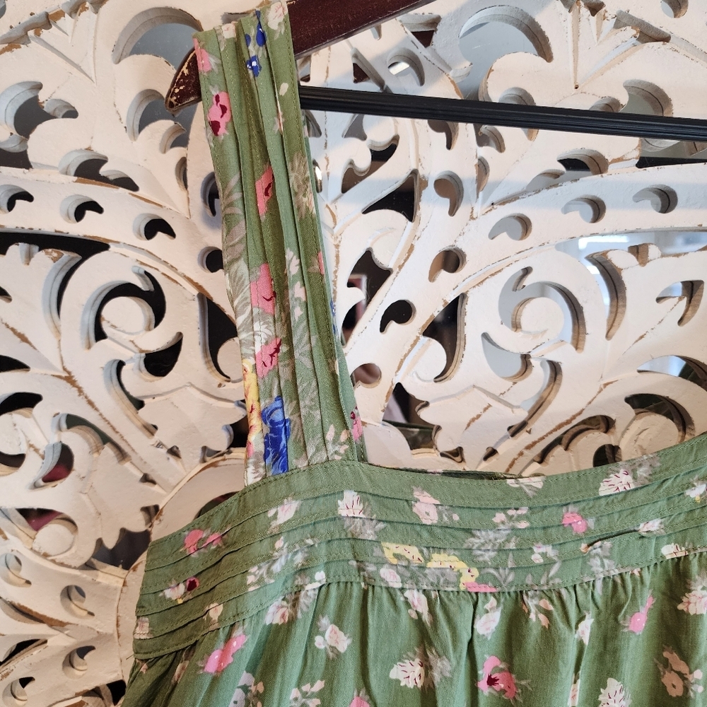 AUGUSTE THE LABEL OLIVE FLORAL MIDI DRESS, SLEEVELESS, BACK BOTTON OPEN SIZE 2 - Picture 10 of 12